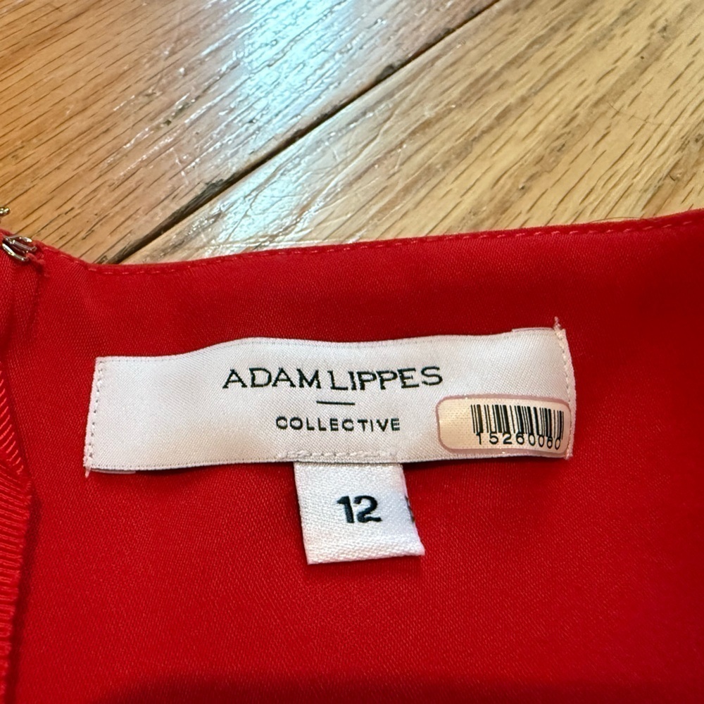 Adam Lippes Red Plaid Midi Sleeveless Dress Bows Women’s Size 12 - Picture 7 of 12